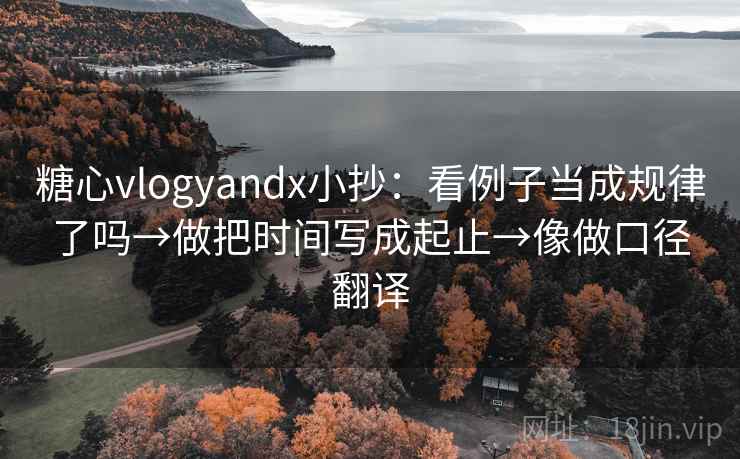 糖心vlogyandx小抄：看例子当成规律了吗→做把时间写成起止→像做口径翻译