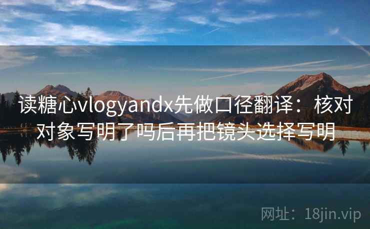 读糖心vlogyandx先做口径翻译：核对对象写明了吗后再把镜头选择写明
