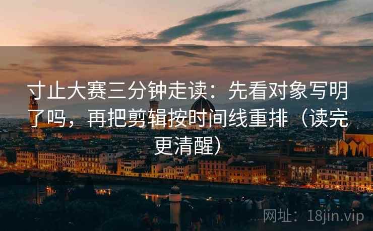 寸止大赛三分钟走读：先看对象写明了吗，再把剪辑按时间线重排（读完更清醒）